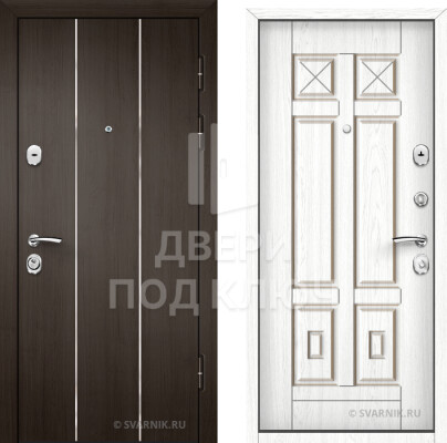 Уличная дверь с установкой, шпон ДПК-8032